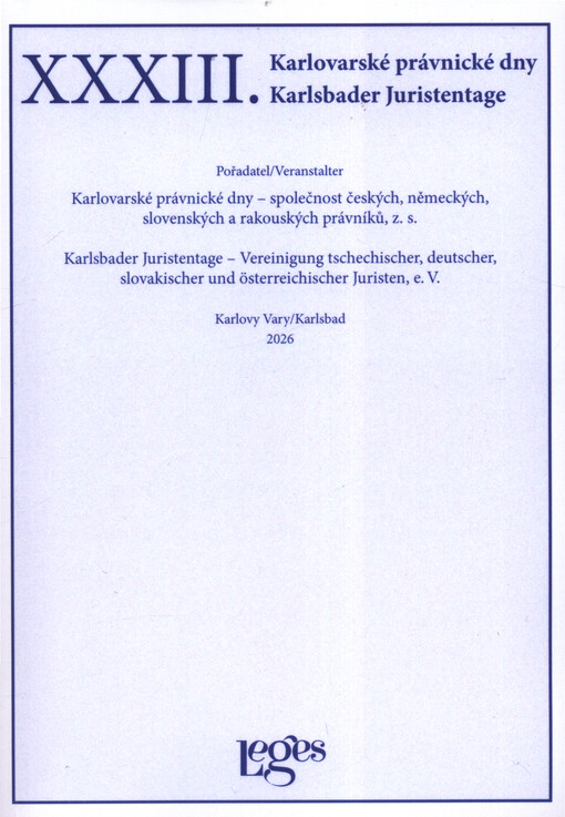 ... karlovarské právnické dny = ... Karlsbader Juristentage