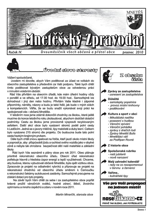 Mnetěšský zpravodaj