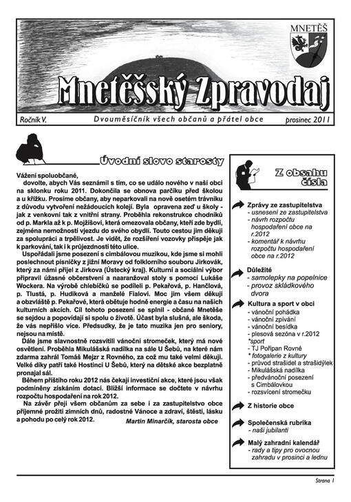 Mnetěšský zpravodaj