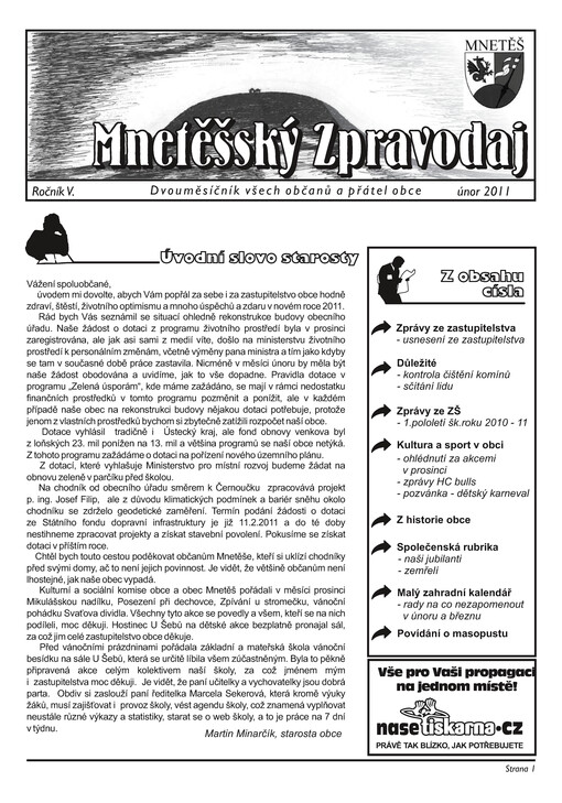 Mnetěšský zpravodaj