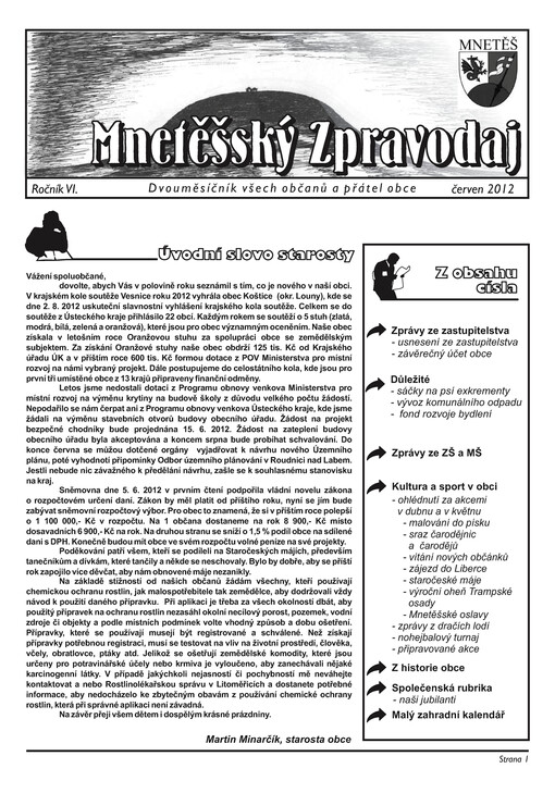 Mnetěšský zpravodaj