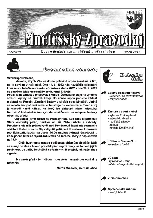 Mnetěšský zpravodaj