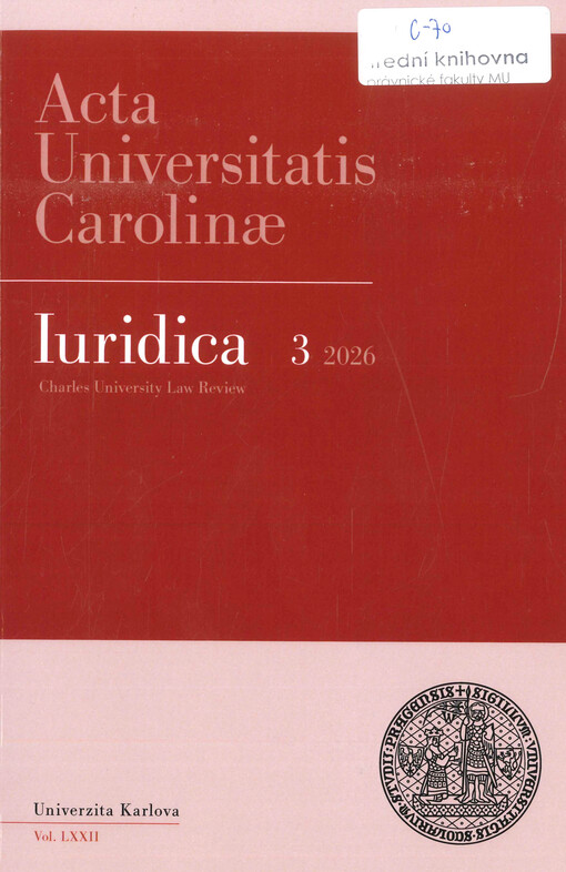 Acta Universitatis Carolinae. Iuridica