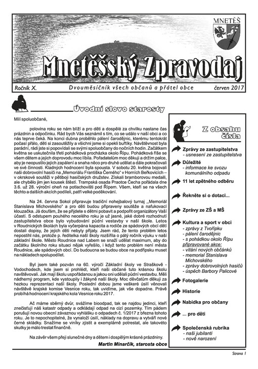 Mnetěšský zpravodaj