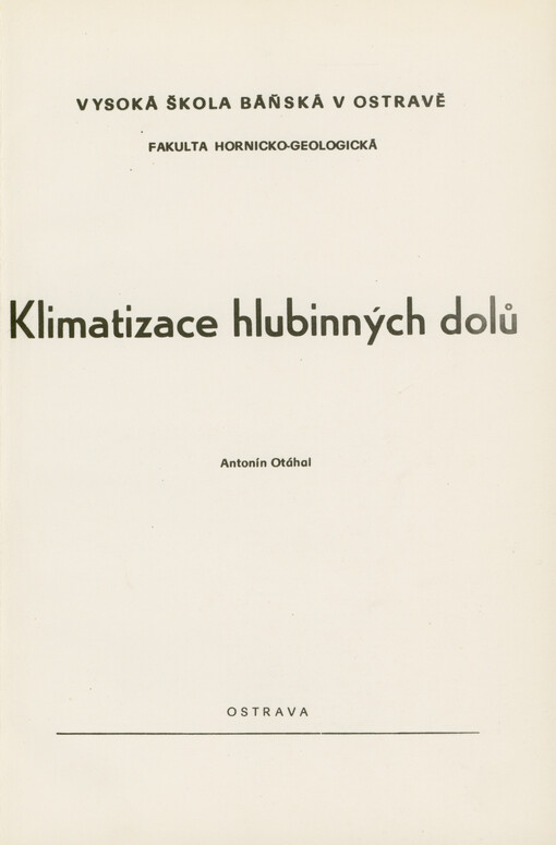 Klimatizace hlubinných dolů