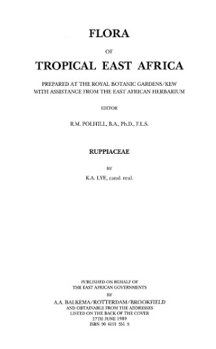 Flora of tropical East Africa. Ruppiaceae