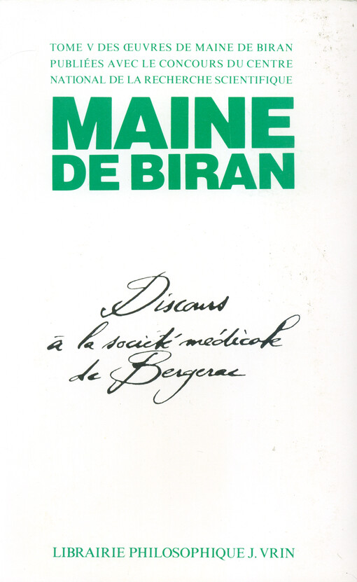 Discours a la société médicale de Bergerac