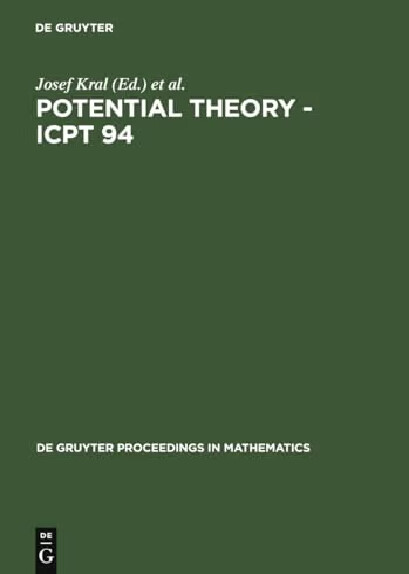 Potential theory ICPT-94 :proceedings of the International conference on potential theory held in Kouty, Czech Republic, August 13-20, 1994