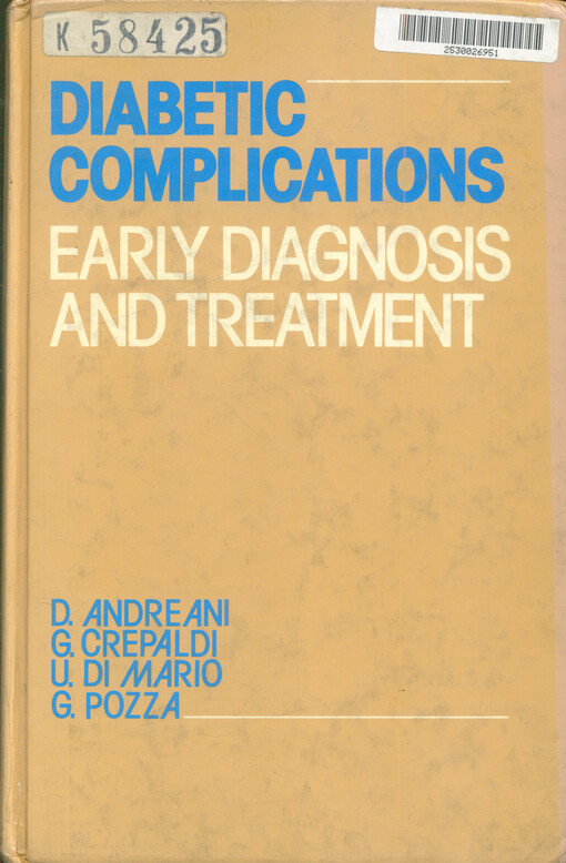 Diabetic complications : early diagnosis and treatment