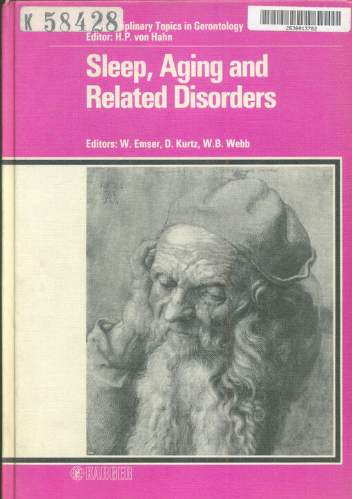 Sleep, aging and related disorders : symposium 3 : Hamburg, September 2, 1985