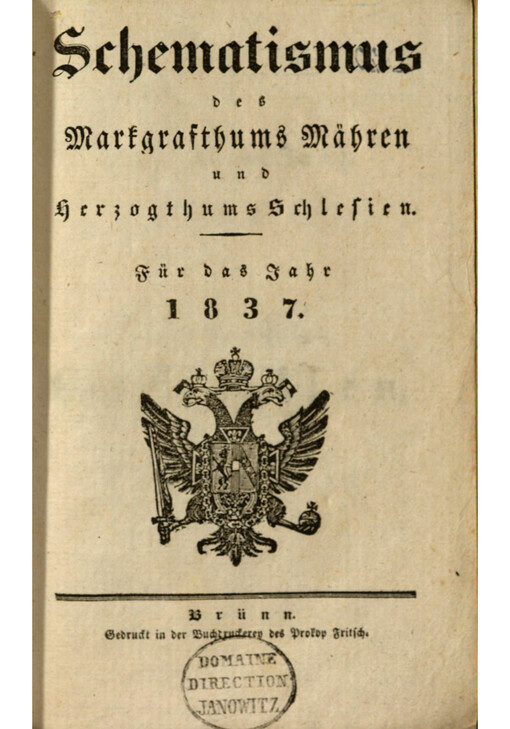 Schematismus des Markgrafthums Mähren und Herzogthums Schlesien. Für das Jahr 1837