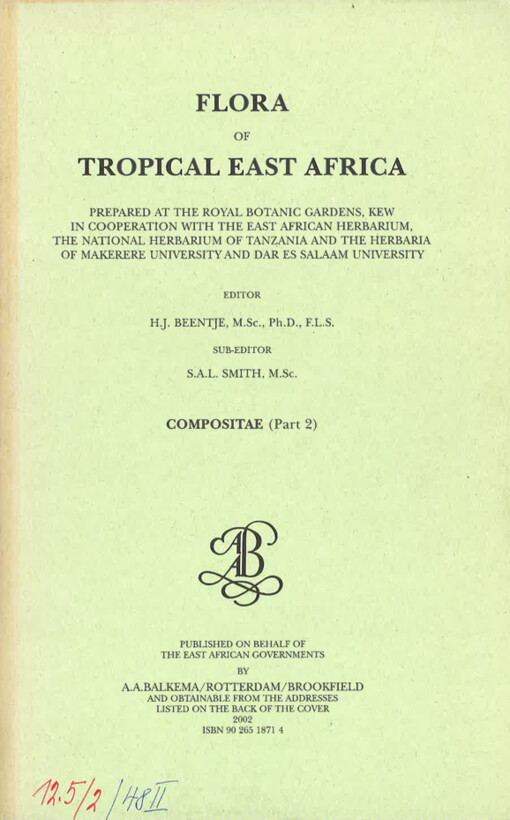 Flora of tropical East Africa. Compositae. (Part 2)