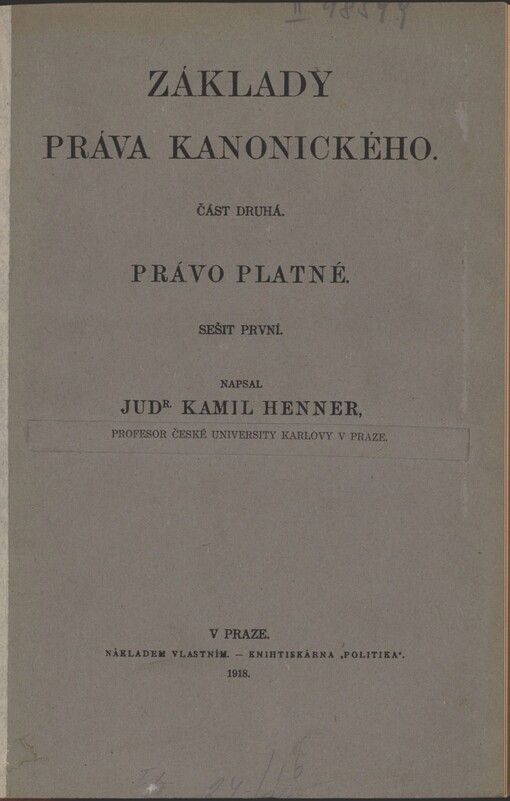 Základy práva kanonického.Část druhá,Právo platné