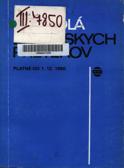 Pravidlá lyžiarskych pretekov : platné od 1.12. 1980