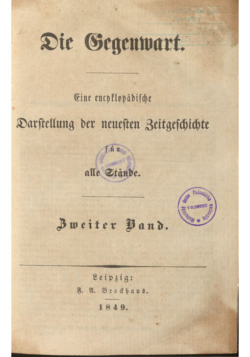 Die Gegenwart : Eine encyklopädische Darstellung der neuesten Zeitgeschichte für alle Stände. Zweiter Band