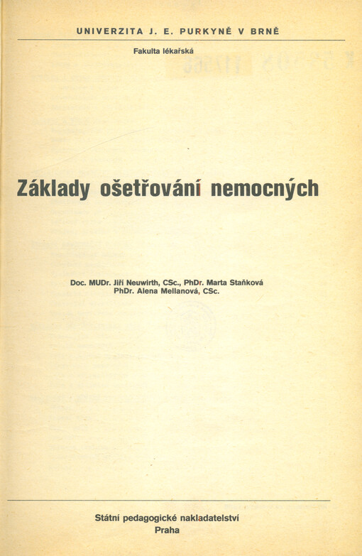 Základy ošetřování nemocných