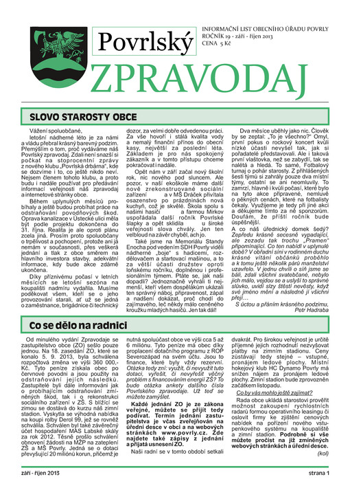 Povrlský zpravodaj : informační list obecního úřadu Povrly