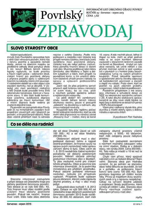 Povrlský zpravodaj : informační list obecního úřadu Povrly