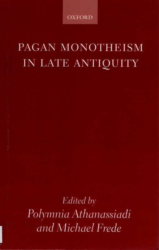 Pagan monotheism in late antiquity