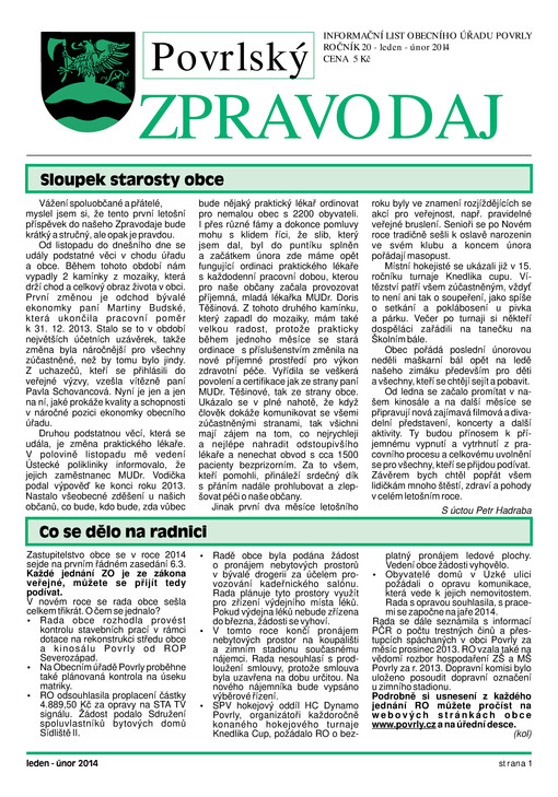 Povrlský zpravodaj : informační list obecního úřadu Povrly