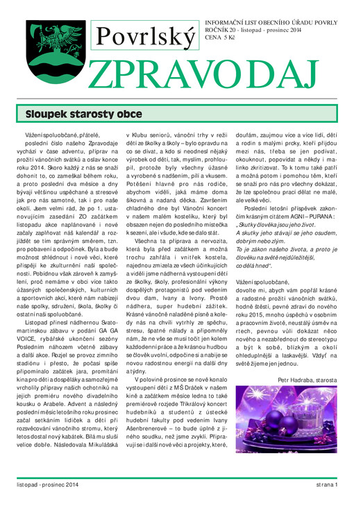 Povrlský zpravodaj : informační list obecního úřadu Povrly