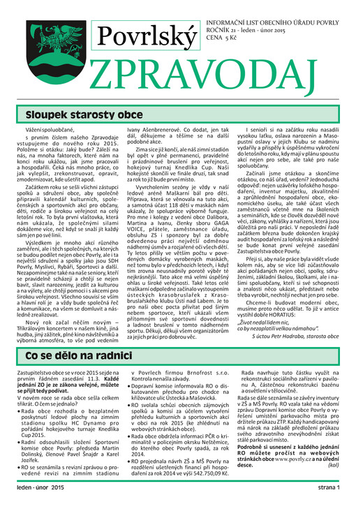 Povrlský zpravodaj : informační list obecního úřadu Povrly