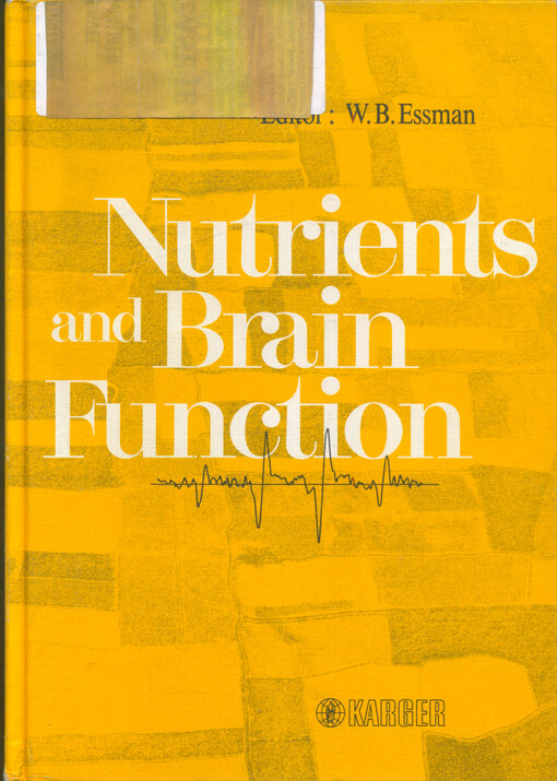 Nutrients and brain function : based on a conference held at Scottsdale : February 13-16, 1986
