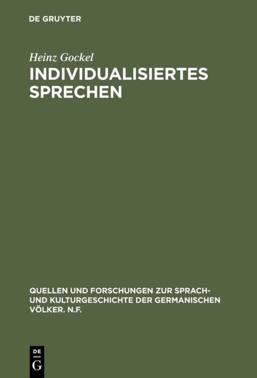 Individualisiertes Sprechen :Lichtenbergs Bemerkungen im Zusammenhang von Erkenntnistheorie und Sprachkritik