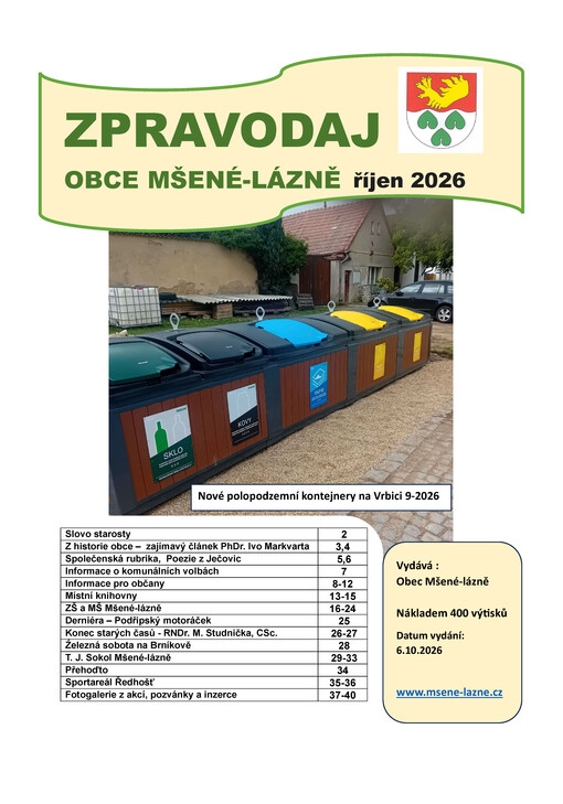 Zpravodaj obce Mšené-lázně