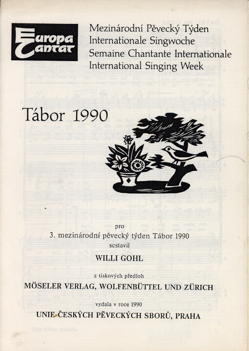 Europa Cantat : Tábor 1990 : 3. mezinárodní pěvecký týden : zpěvník