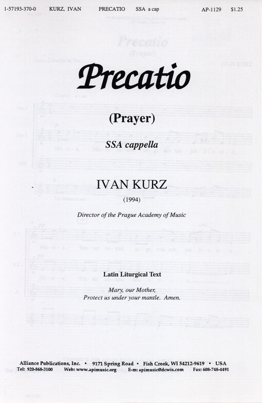 Precatio (Prayer) : SSA a cappella
