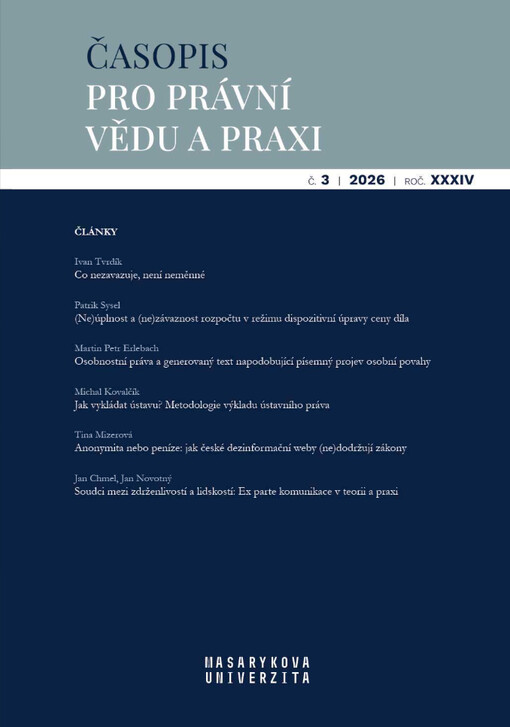 Časopis pro právní vědu a praxi