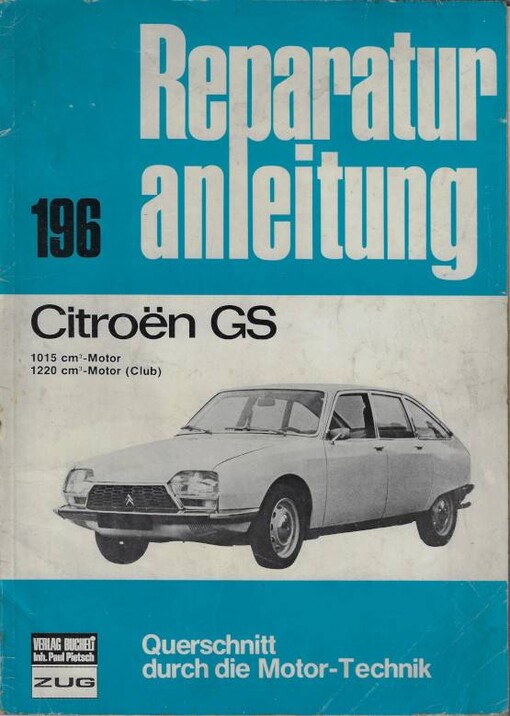 Citroën GS 1015 cm³ - Motor, 1220 cm³ - Motor (Club)