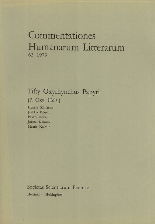 Fifty Oxyrhynchus papyri :(P. Oxy. Hels.)