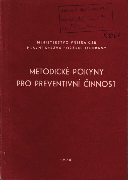 Metodické pokyny pro preventivní činnost