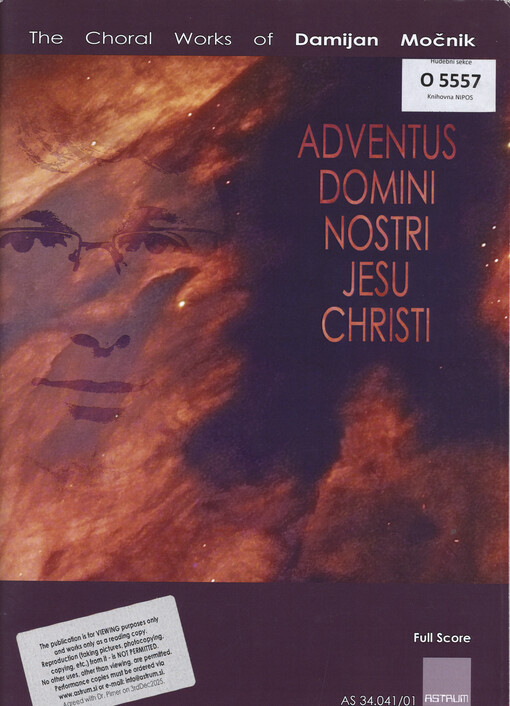 Adventus Domini nostri Jesu Christi : A Cantata for Soprano Solo, SATB Double Choir and Percussion Ensemble : Full score