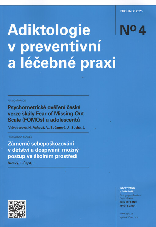 Adiktologie v preventivní a léčebné praxi