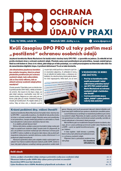 Ochrana osobních údajů v praxi : DPO PRO