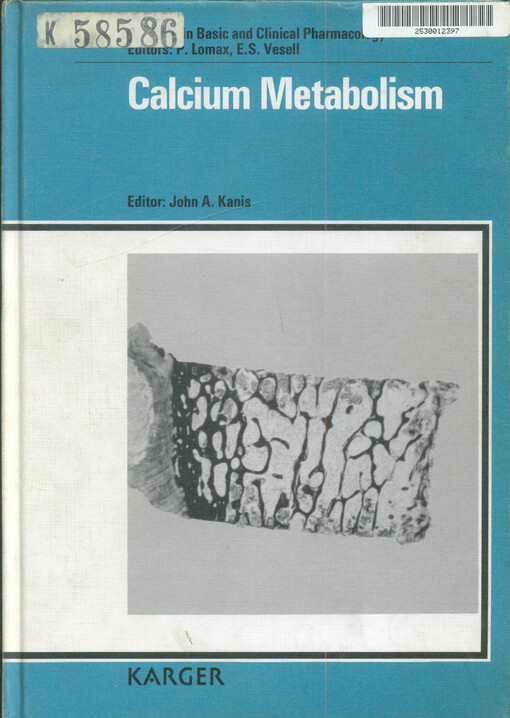 Progress in basic and clinical pharmacology. Vol. 4, Calcium metabolism