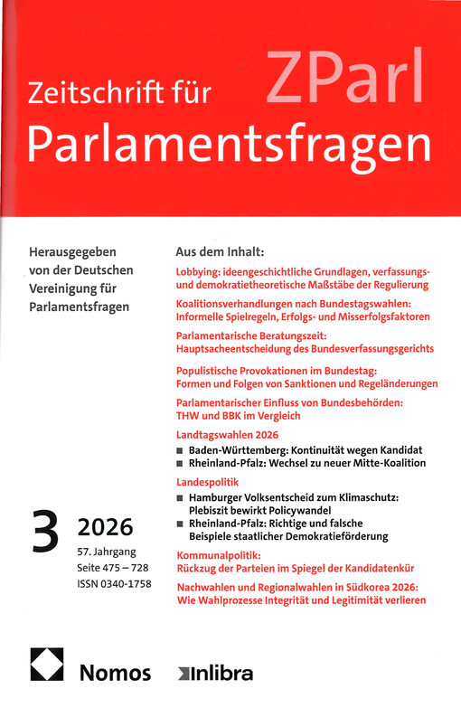 Zeitschrift für Parlamentsfragen