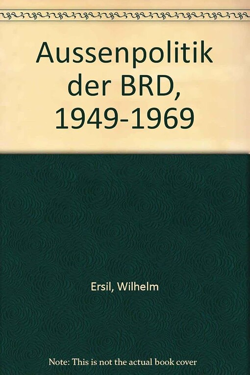 Aussenpolitik der BDR :1949-1969