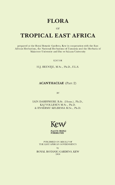 Flora of tropical East Africa. Acanthaceae. (Part 2)