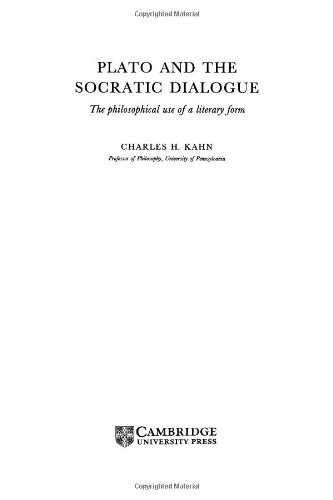 Plato and the Socratic dialogue : the philosophical use of a literary form