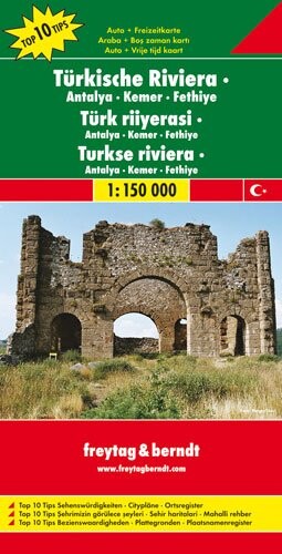 Türkische Riviera Antalya, Kemer, Fethiye = Türk riiyerasi = Turkse riviera = Turkish riviera = Riviera turque = Rivierea turca : 1:150 000