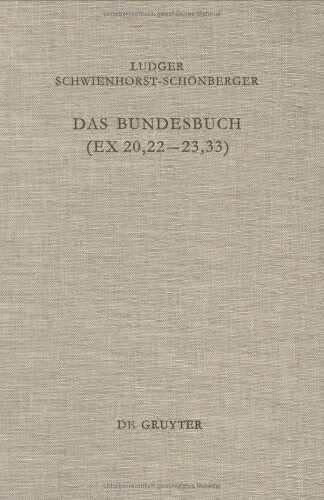 Das Bundesbuch (Beiheft zur Zeitschrift fur die alttestamentliche Wissenschaft) (German Edition)