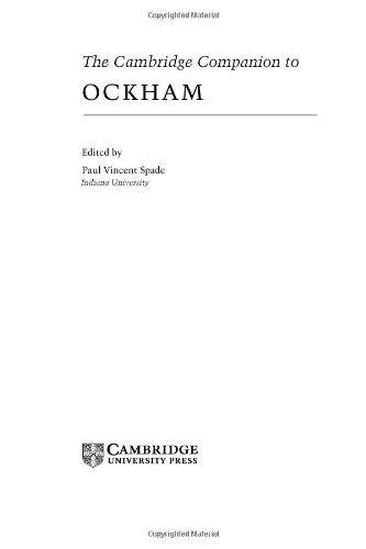 The Cambridge Companion to Ockham (Cambridge Companions to Philosophy)