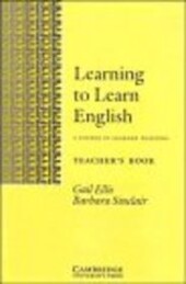 Learning to learn English : a course in learner training.  Teacher's book 