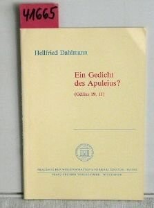 Ein Gedicht des Apuleius?: Gellius 19, 11 (Abhandlungen der Geistes- und Sozialwissenschaftlichen Klasse) (German Edition)