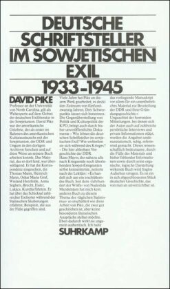 Deutsche Schriftsteller im sowjetischen Exil 1933-1945