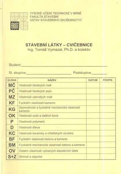 Stavební látky - cvičebnice
